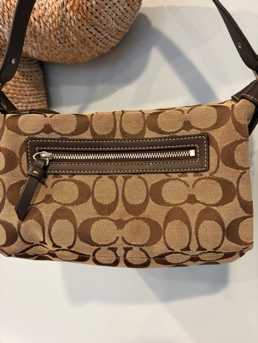 Coach Signature Canvas Shoulder Bag in Brown & Tan - Picture 3 of 8